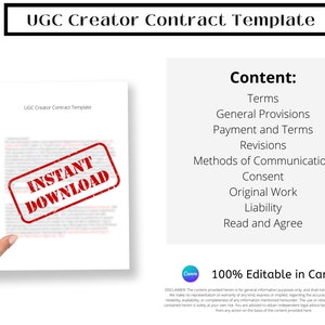 Modèle de contrat de créateur UGC, modèle UGC, contrat UCG, contenu généré par l'utilisateur, modèle de contrat d'influenceur, modèle de créateur ugc, ugc image 5