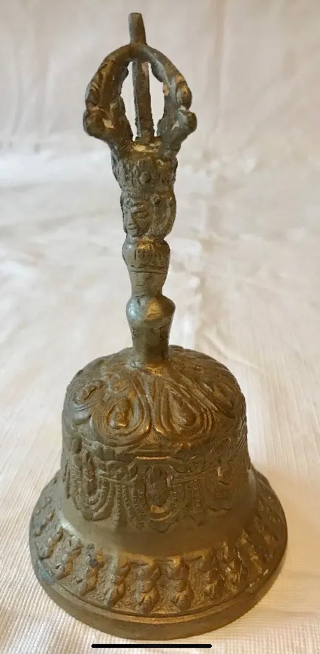 Antique Ornate Brass Hand Bell 6 Etsy