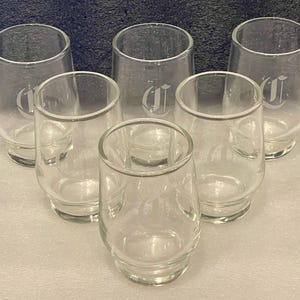 Vasos de jugo personalizados, juego de 6 vasos de jugo vintage de 6 oz