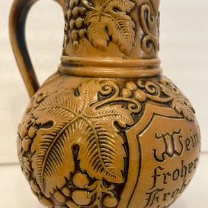 Gertz Grapevine Staffel Stoneware Jug Pitcher Made In Germany