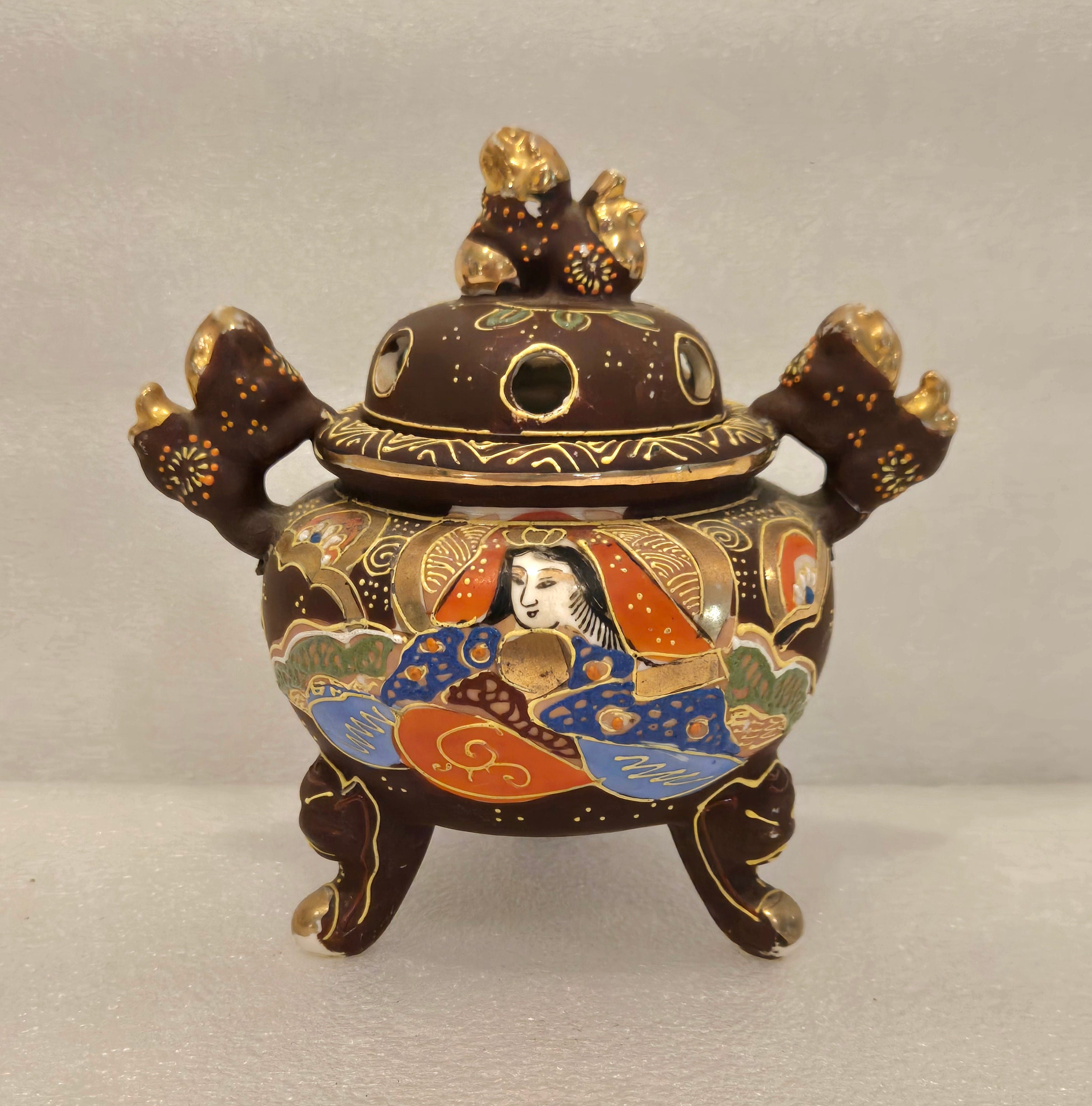 Vintage Japanese Porcelain Incense Burner - Etsy