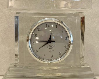 Lenox Ovations Monument Heavy Full Lead Crystal Mantel Clock