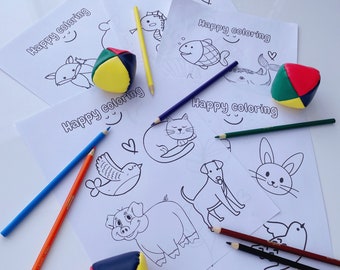Afdrukbare kleurplaten, Instant download, leuke dieren, Sea World Nature thema-illustraties, kleurplaten voor kinderen