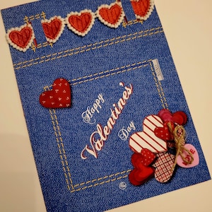 Cartão de bolso jeans Valentine