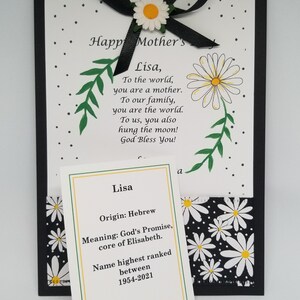Cartão de bolso Daisy - Todas as ocasiões - contém cartão-presente, foto, significado do cartão de visita