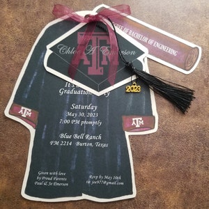 TAMU personalisierte Mütze und Kleid Einladung