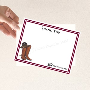 Carte de remerciement assortie personnalisée avec logo Texas A&M