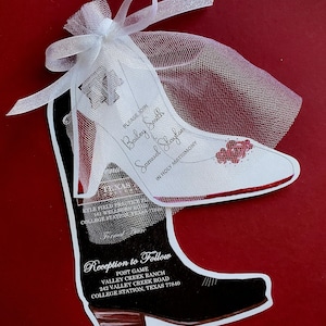 AGGIE Rustic & Lace Wedding Invitation with RSVP