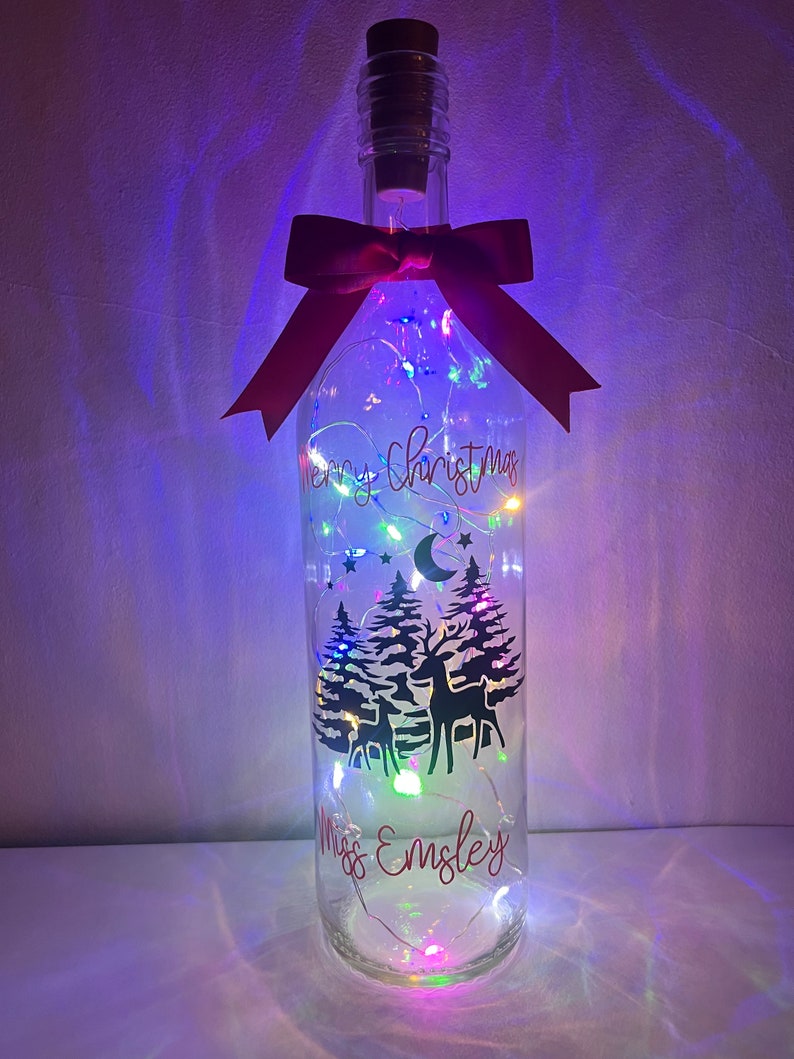 Personalised Christmas Light up Bottle Etsy UK