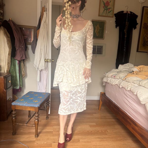 Betsey Johnson Punk Label 1980er Hochzeitskleid