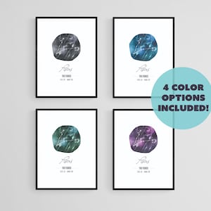 Pisces Zodiac Watercolor Art Print: Astrology Poster (Digital Download)