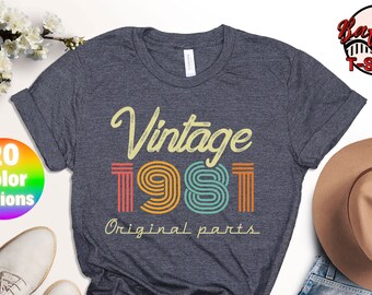 42nd Birthday Gift Shirt For Men - Vintage 1983 Original Parts Design, Customizable T-Shirt - View #11