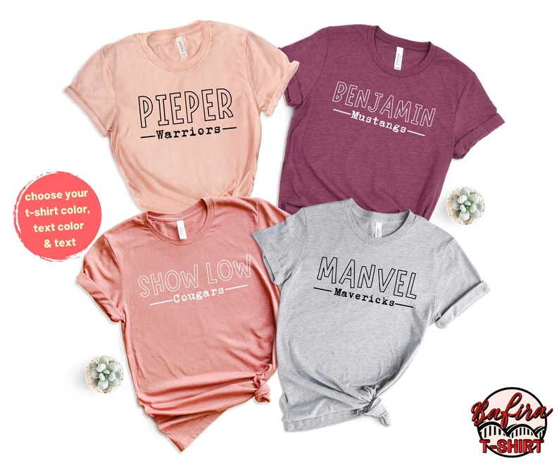 Custom School Mascot Tshirt High School Team Shirt Favorite Etsy