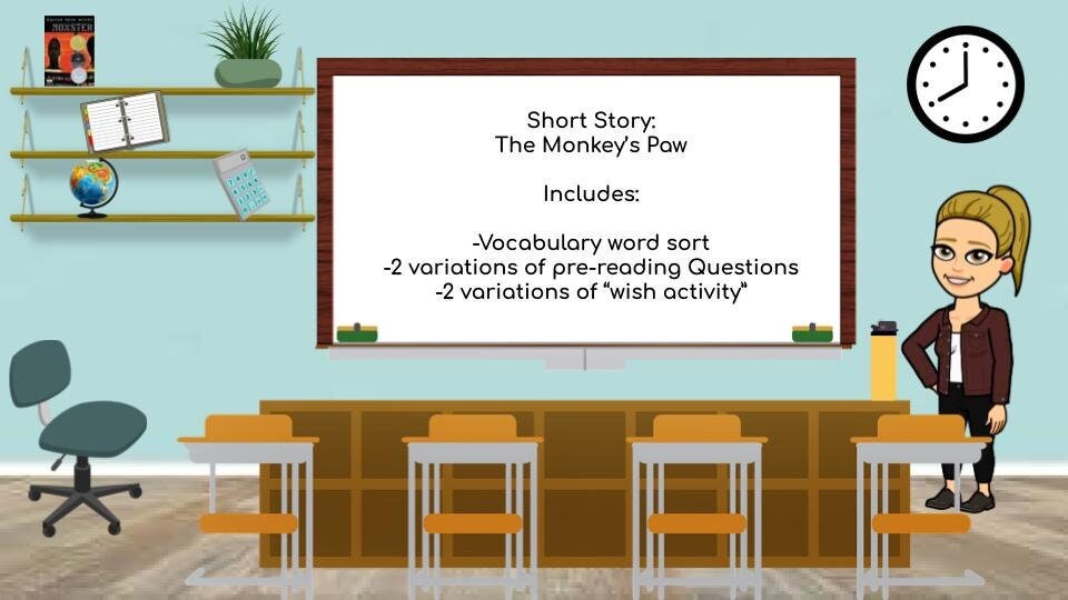 The Monkey's Paw Prereading & Vocabulary Activities Etsy