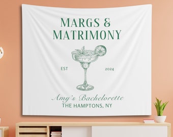 Custom Margs & Matrimony Tapestry: Fiesta Bachelorette Party Decor