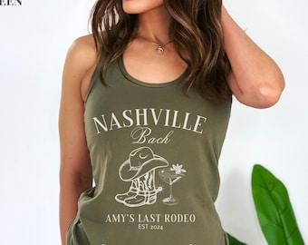 Last Rodeo Bachelorette Tank Top: Western Bridal Party Shirt, Cowgirl Nashville Tank Tops