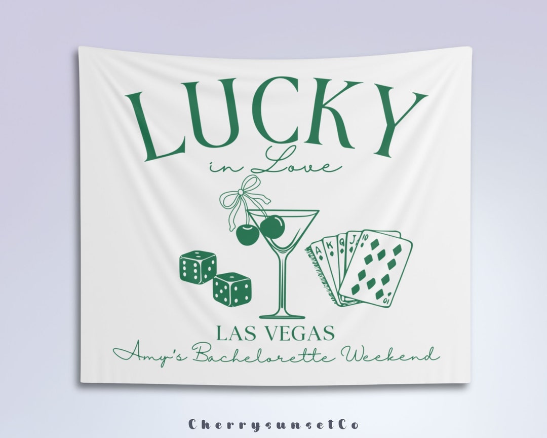 Las Vegas Bachelorette Party Backdrop Lucky in Love Bridal Shower ...