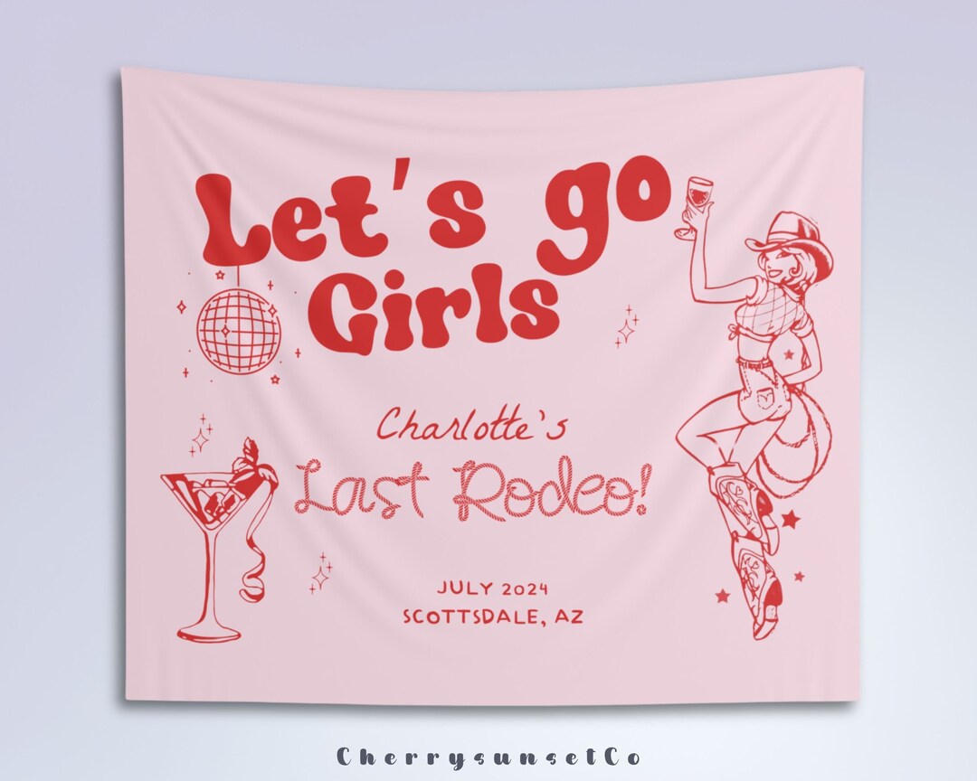 Last Rodeo Bachelorette Tapestry: Western Cowgirl Party Decor - Etsy
