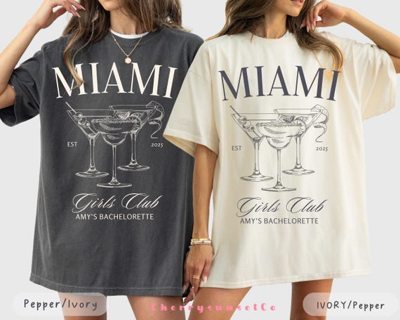 Personalized Miami Bachelorette Shirt: Comfort Colors Bridal Party Tee