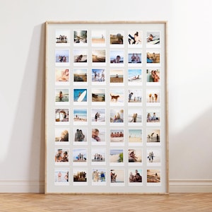 Personalized Polaroid Photo Collage Poster, Memory Picture Collage Print, Trendy Wall Art Gift Decor, Instax Album, Custom Printable Photo