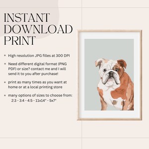 Digital Download English Bulldog Poster Guard Dog Print English Bulldog Art Wall Decor Art Print Gifts For Dog Lovers Animal Print image 3