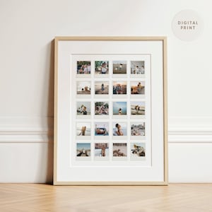 Custom Polaroid Photo Collage Print – Personalized Picture Wall Art, Memory Gift, Aesthetic Room Decor, Customizable Instant Download