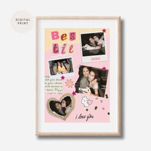 Personalized Polaroid Photo Collage Poster - Custom picture print - Photo Frame Collage - Photo Gifts For Friends - Friendship Gift for Her
