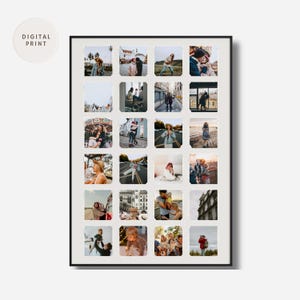 Personalized Polaroid Photo Collage Poster - Custom polaroid style picture print - Photo Frame Collage - Retro Wall Art Gift - Instax Album