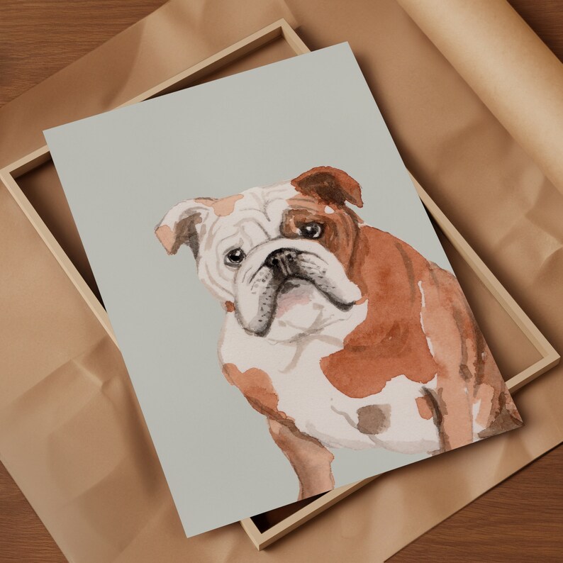 Digital Download English Bulldog Poster Guard Dog Print English Bulldog Art Wall Decor Art Print Gifts For Dog Lovers Animal Print image 5