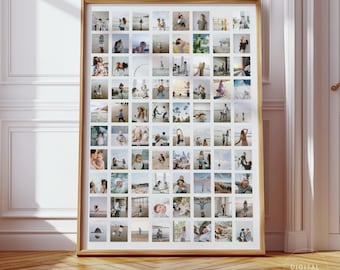 80 Photos - Personalized Photo Collage Print - Multiple Pictures - Custom family picture Frame Poster