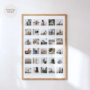 Personalized Polaroid Photo Collage Poster, Memory Picture Collage Print, Trendy Wall Art Gift Decor, Instax Album, Custom Printable Photo
