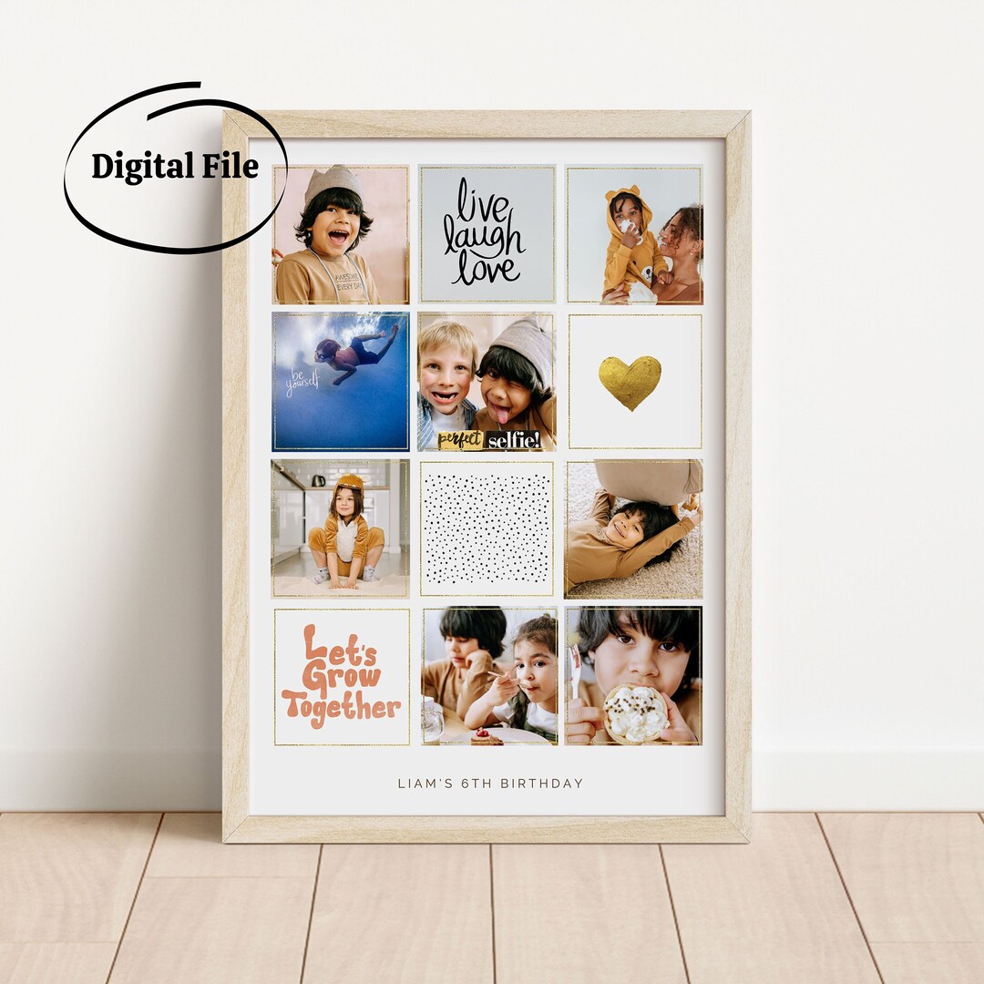 Printable Family Wall Art Personalized Photo Collage Print Printable