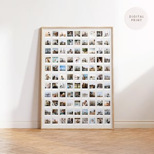 Custom Polaroid Photo Collage Print – Personalized Picture Wall Art, Memory Gift, Aesthetic Room Decor, Customizable Instax Photo Collage