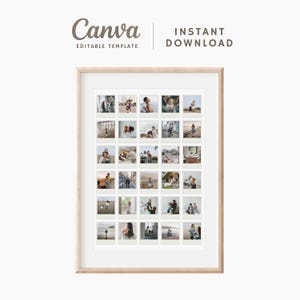 Custom Polaroid Photo Collage Template: 30 Picture Poster (Digital Download)