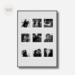 Personalized Polaroid Photo Collage Poster - Custom polaroid style picture print - Photo Frame Collage - Retro Wall Art Gift - Instax Album
