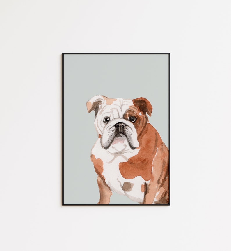 Digital Download English Bulldog Poster Guard Dog Print English Bulldog Art Wall Decor Art Print Gifts For Dog Lovers Animal Print image 2