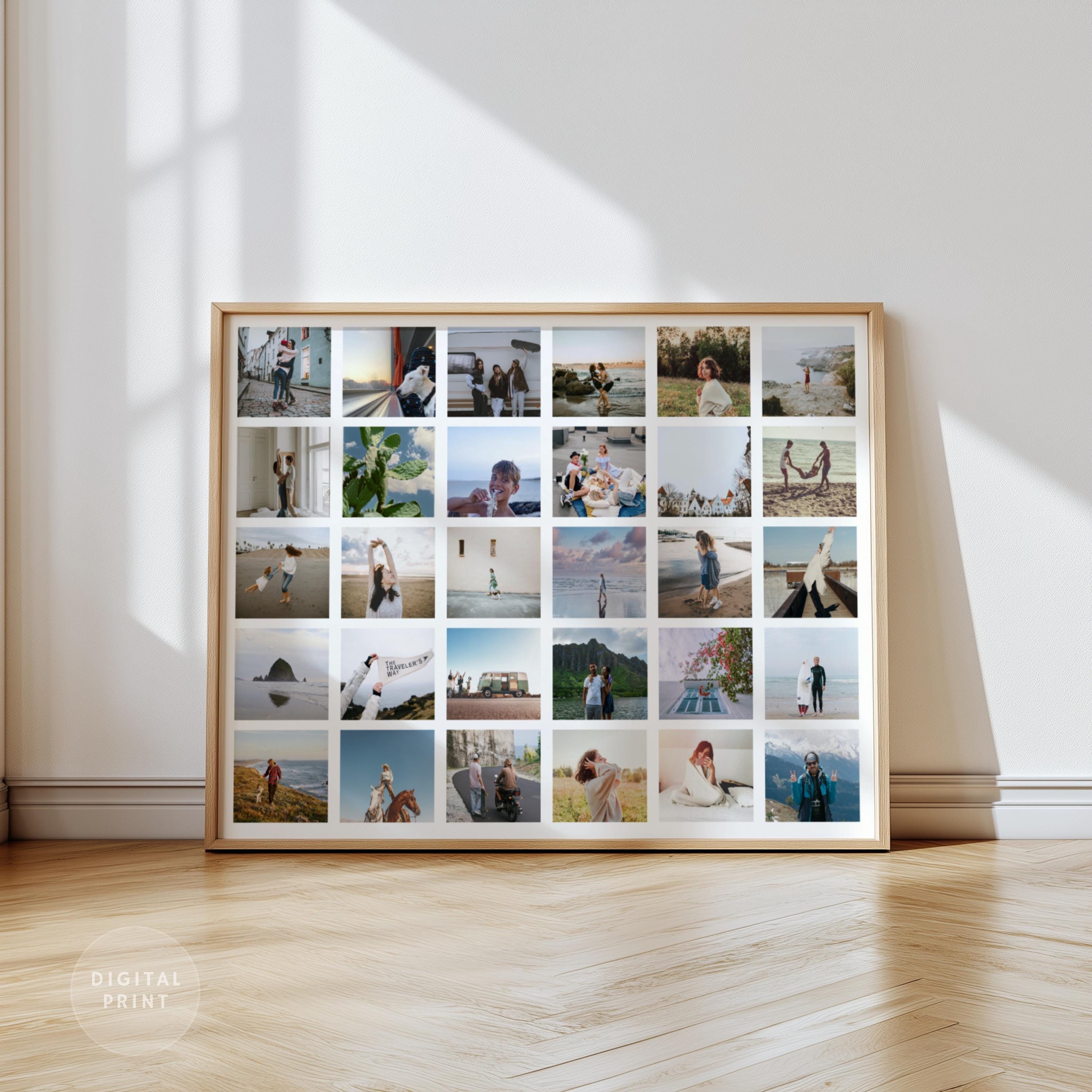 Custom 30 Photo Collage Print - Horizontal /landscape Picture Grid ...