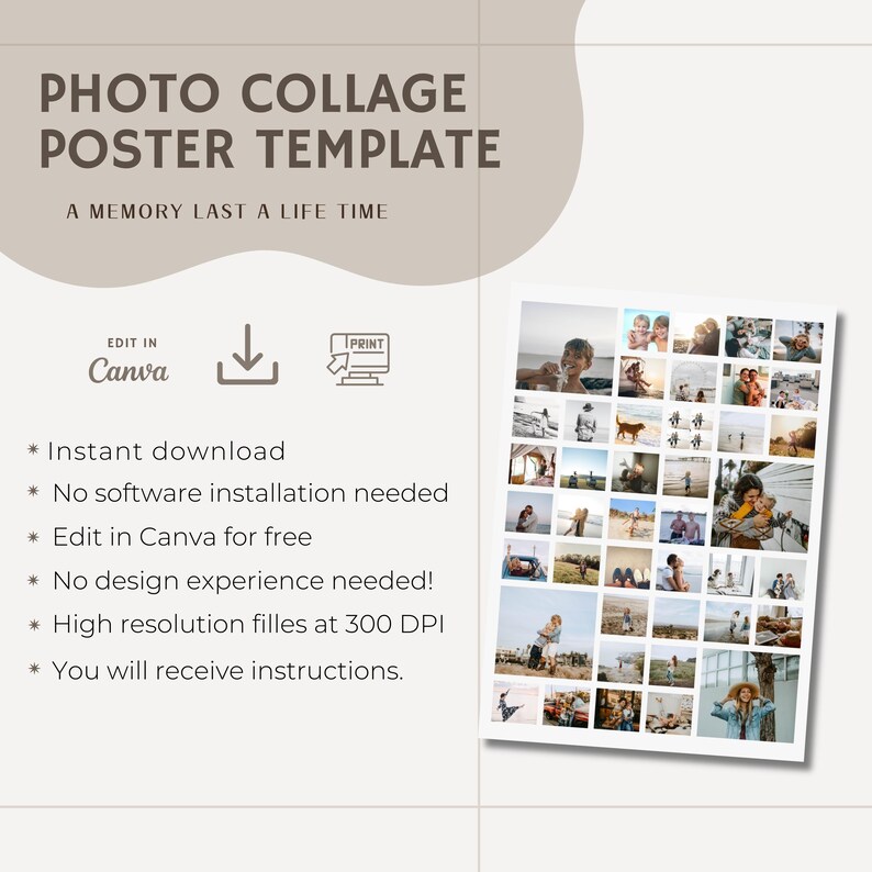 42 Photos - DIY Photo Collage Canva Template Layout - Year in Review ...