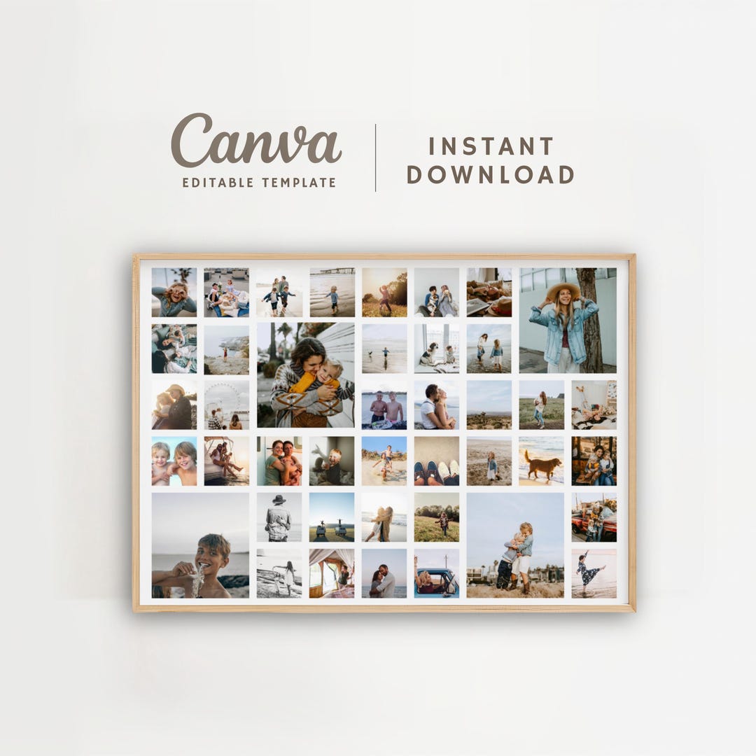 42 Photos - Editable Horizontal Photo Collage Canva Template ...