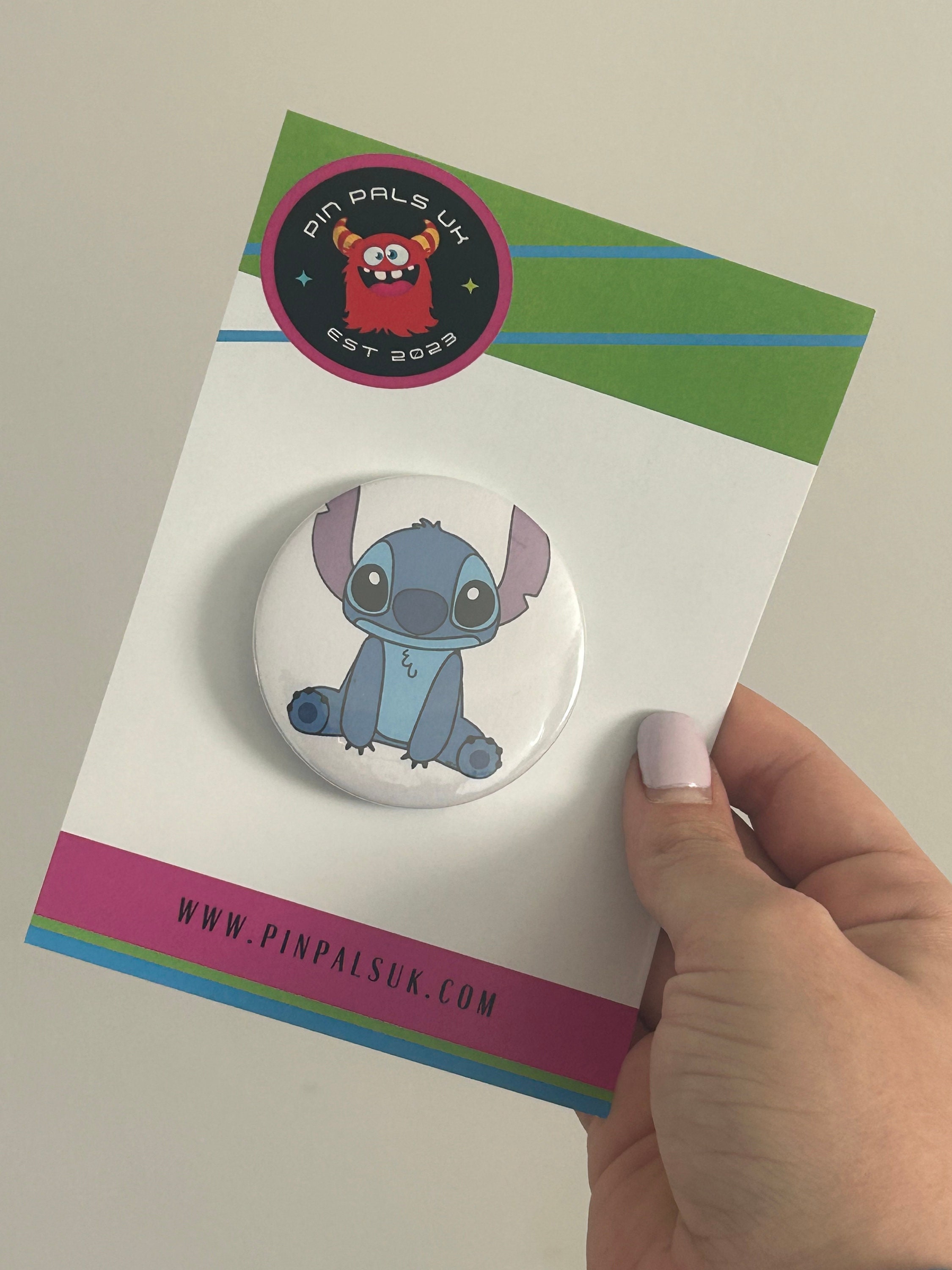 Disney Stitch Picture. Stitch Button Art. Kids Bedroom Decor. Disney Gift.  Lilo and Stitch. Nursery Decor. Button Picture 