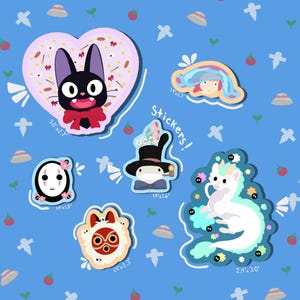 Kawaii Studio Ghibli Stickers I Jiji Haku Konpeito Turnip-Head Calcifer Flowers No Face