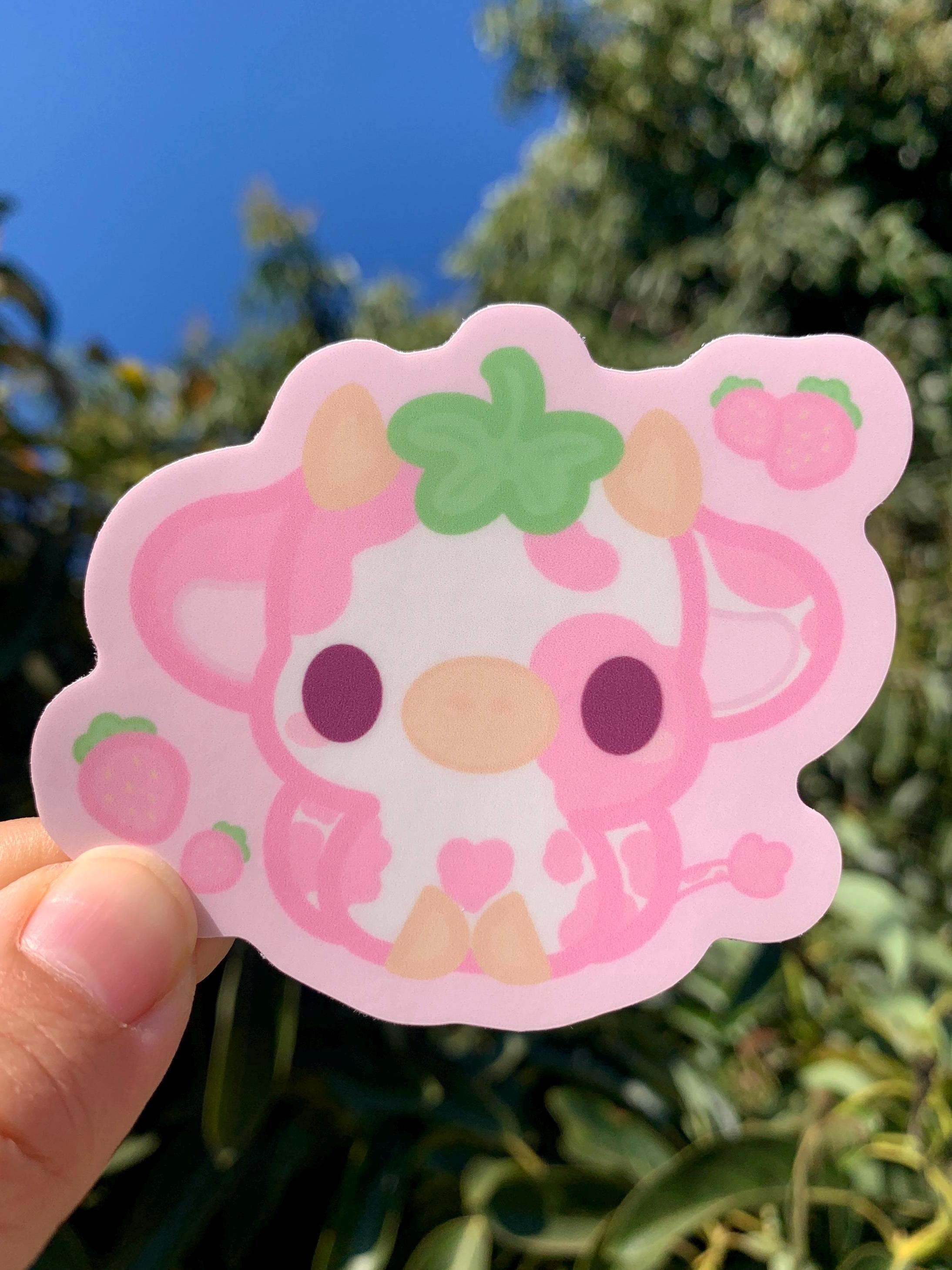 Kawaii Strawberry Cow I Waterproof Laptop & Water Bottle Sticker - Etsy
