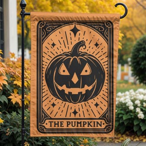 Witchy Halloween Pumpkin Patch Garden Flag