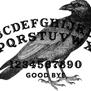 Gothic Black Crow Ouija Board Graphic (Digital Download)