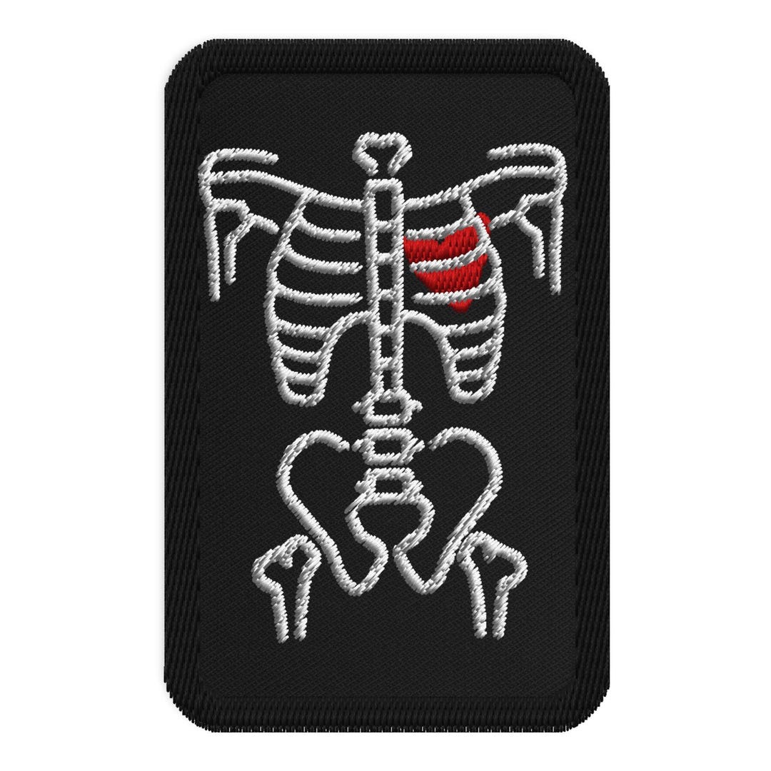 Alt Skeleton With Heart Embroidered Patch - Etsy