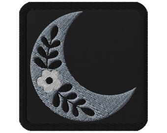 Floral Moon Embroidered Patch