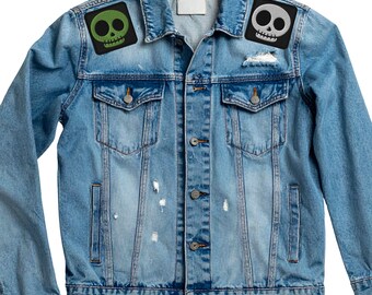 Green Skull Embroidered Patch