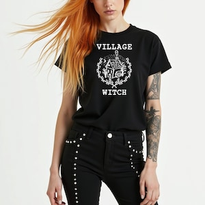 Black Village Witch Witchy Women’s t shirt, Witch Aesthetic Tee Shirt, Witchy Dark Goddess Shirt, Wiccan Pagan Shirt, Halloween T Shirt