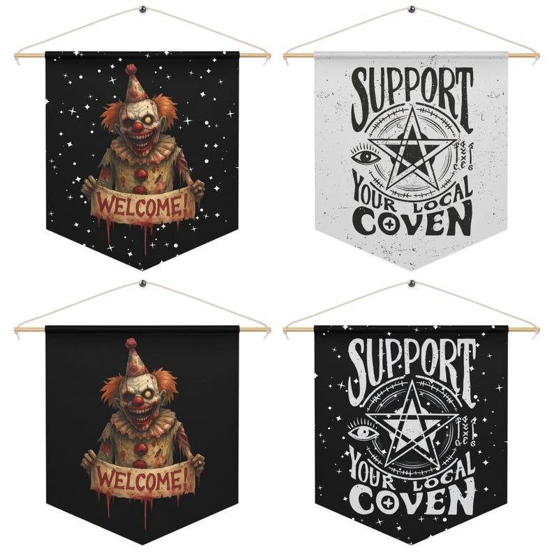 Support Your Local Coven Witchy Halloween Pennant Wall Hanging - Etsy