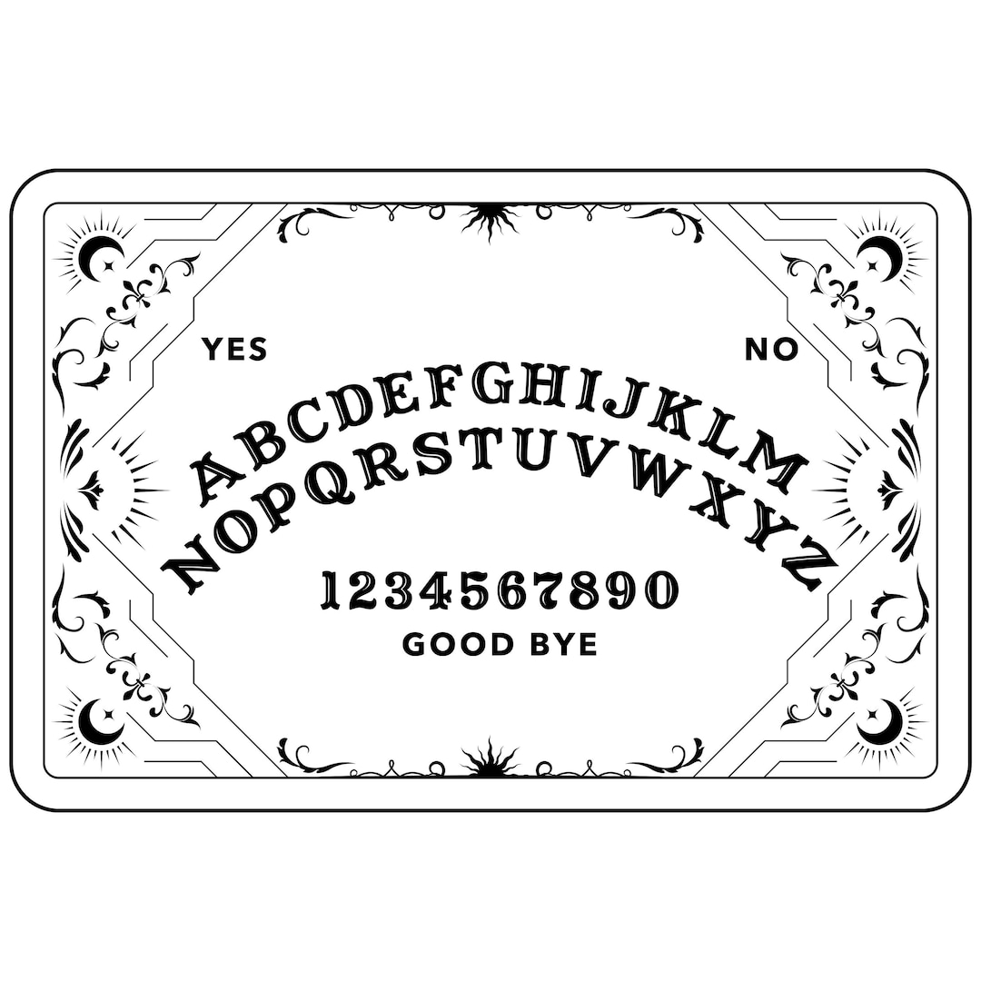Ornate Ouija Spirit Board PNG JPG Graphic Pentacle Talking Board